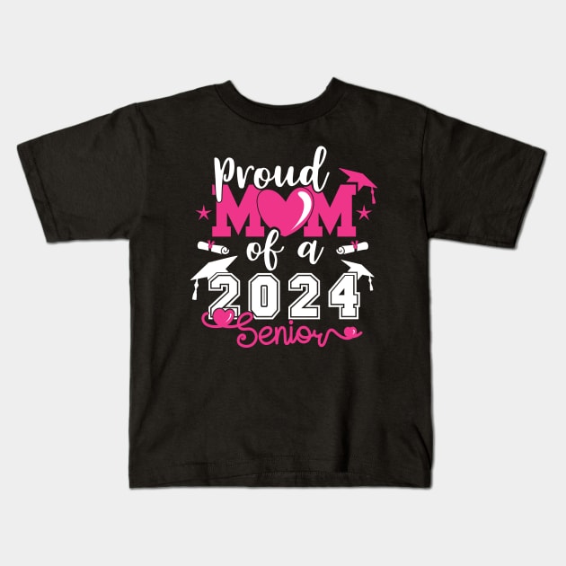 Proud Mom of a 2024 Senior graduation College Kids T-Shirt by Asg Design